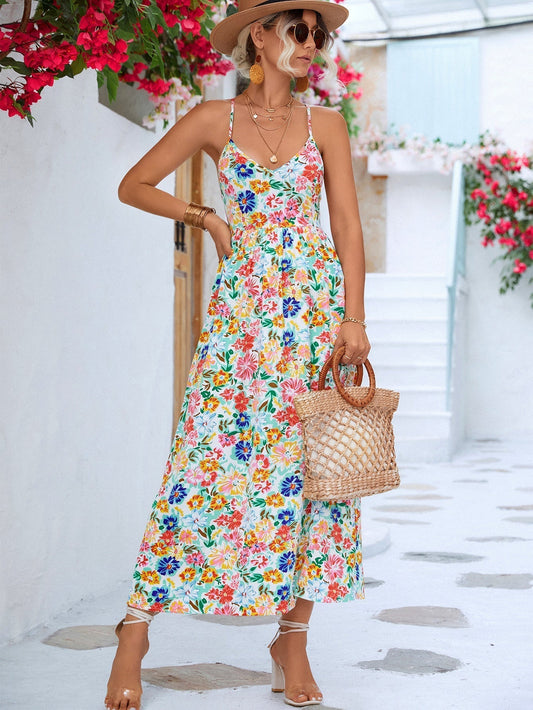 Women Floral Maxi Dress Polyester | Rufa-1