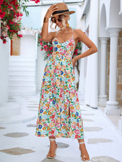Women Floral Maxi Dress Polyester | Rufa-2