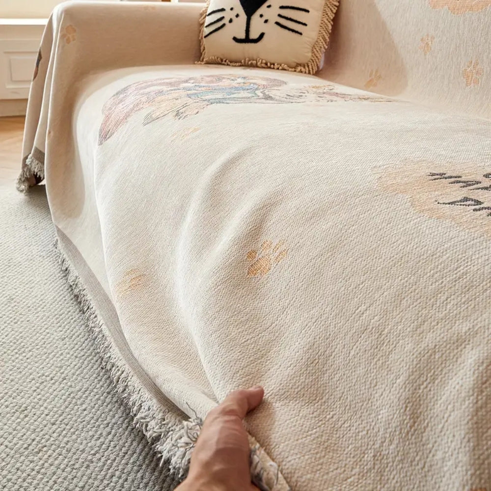 Sofa Cover Floral Reversible Chenille | Amara 6