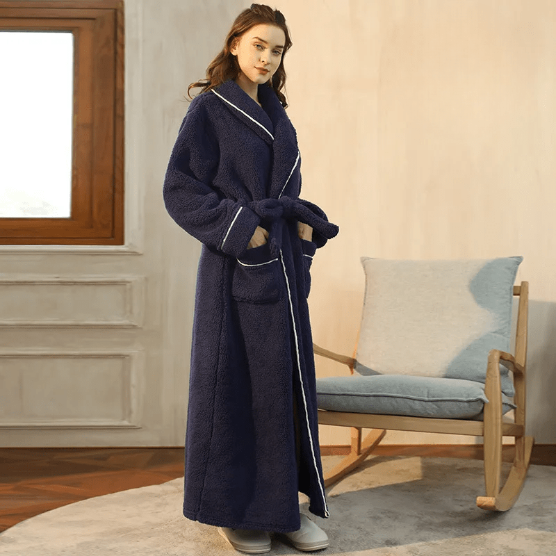 Neville | Unisex Plush Fleece Bathrobe for Women
