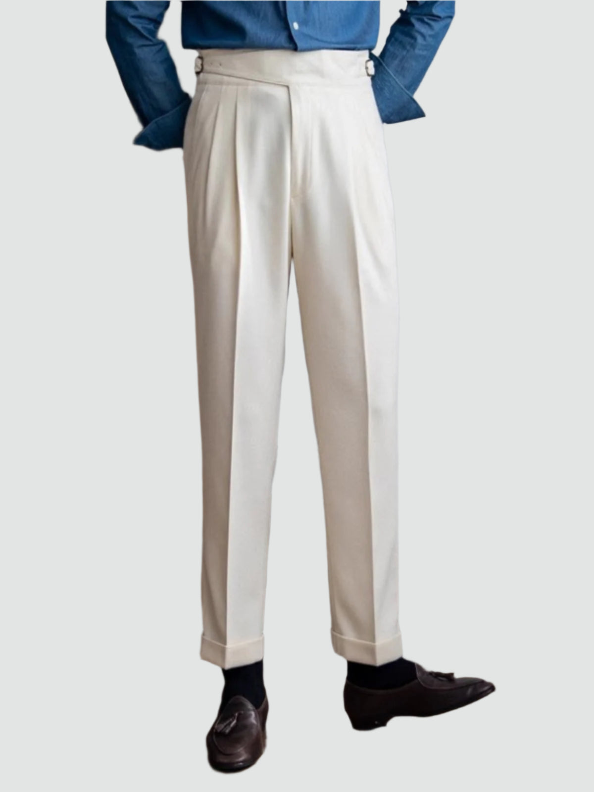 Variant image for Men's Trousers Black Polyester | Classic Italian Style-1