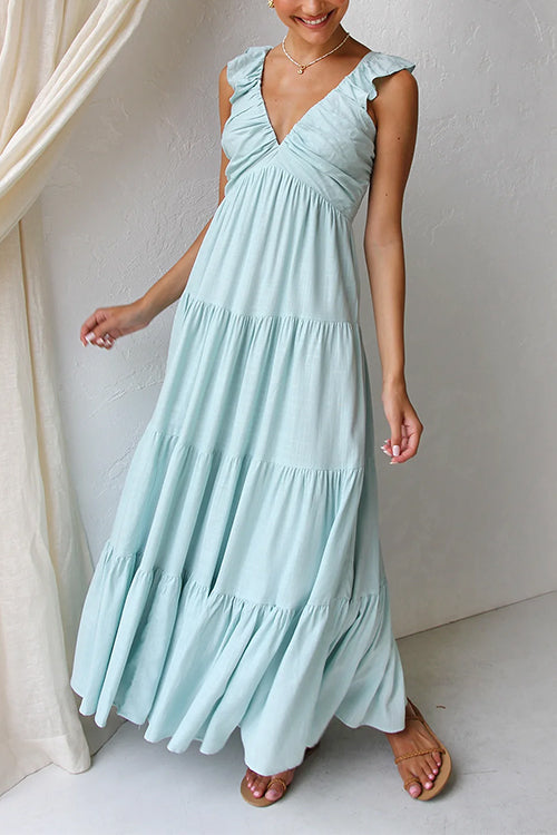 Flowing Ruffle Maxi Dress | Veronica