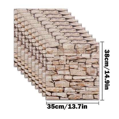 10pcs Waterproof Removable Wall Decals - 3D Foam Brick Wall Stickers Decor for Kitchen, Bedroom, and Living Room 11