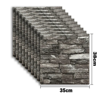 10pcs Waterproof Removable Wall Decals - 3D Foam Brick Wall Stickers Decor for Kitchen, Bedroom, and Living Room 17