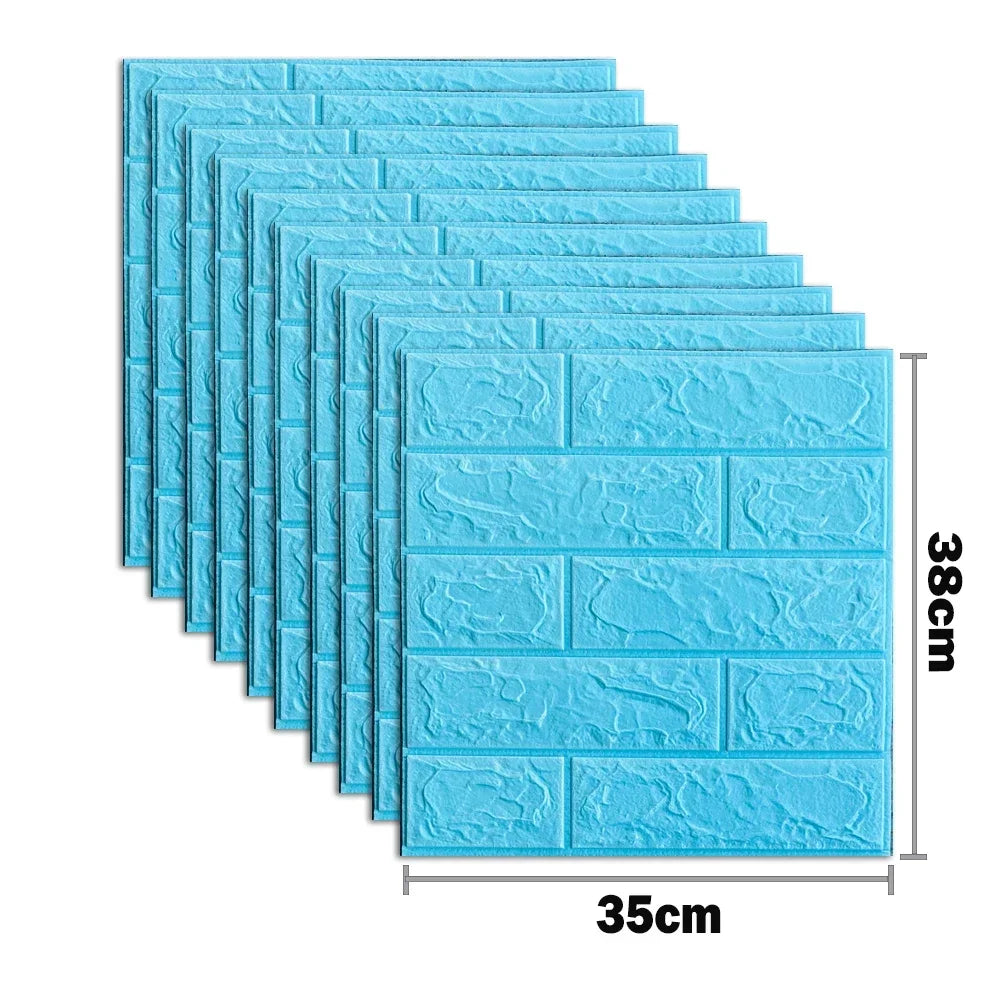 10pcs Waterproof Removable Wall Decals - 3D Foam Brick Wall Stickers Decor for Kitchen, Bedroom, and Living Room 18