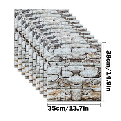 10pcs Waterproof Removable Wall Decals - 3D Foam Brick Wall Stickers Decor for Kitchen, Bedroom, and Living Room 19