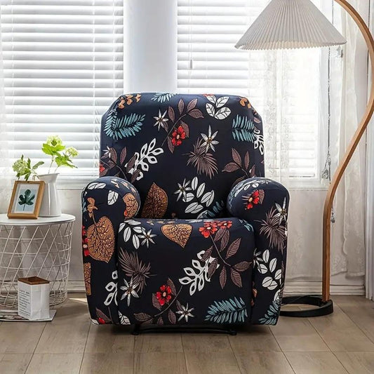 Recliner Sofa Cover Gray Stretch Fabric | Blossom 1