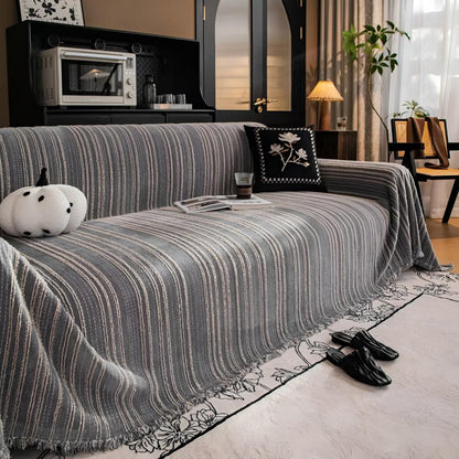 Sofa Cover Striped Chenille Universal Fit | Elegant Home Decor 6
