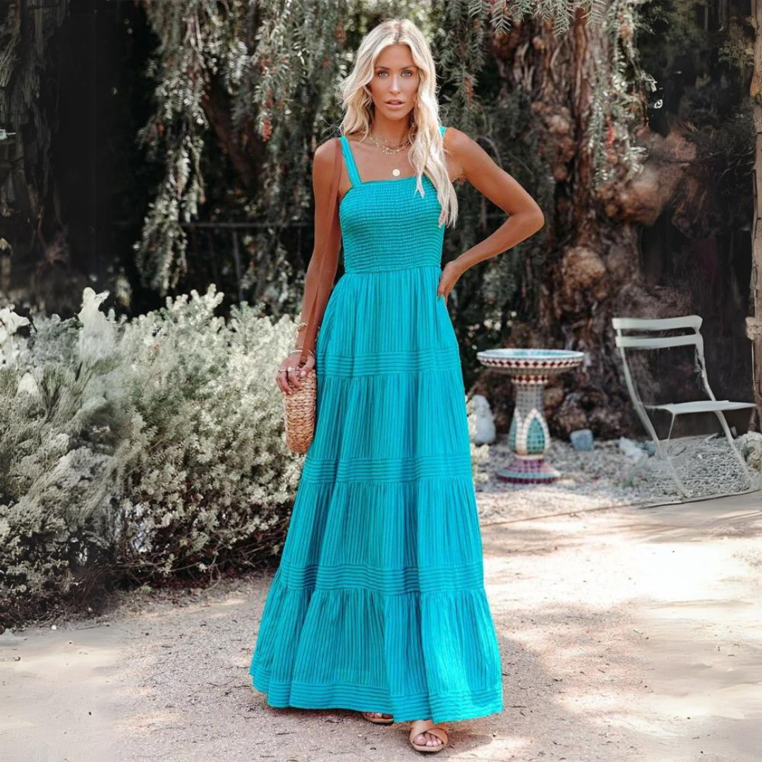 Tiered Strappy Summer Maxi Dress | Sophia