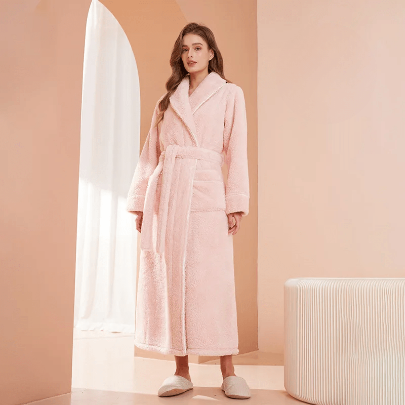 Neville | Unisex Plush Fleece Bathrobe for Women