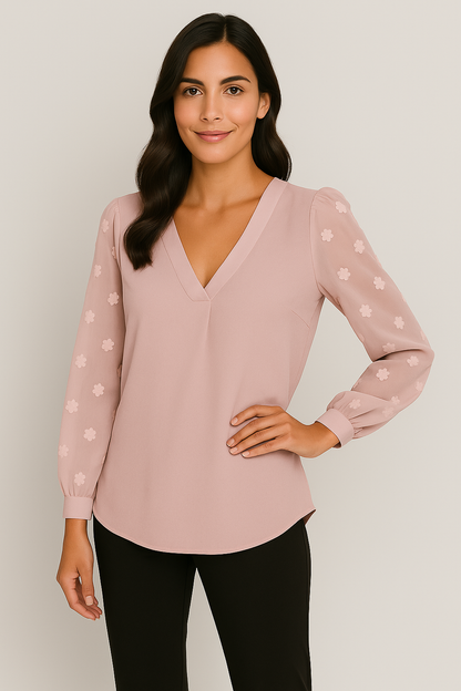 Elegant Lantern Sleeve Shirt for Women | Hennessy