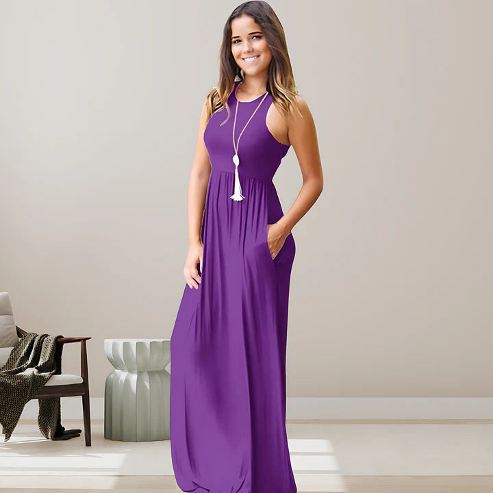 Sleeveless Pocketed Maxi Dress | Aurelia