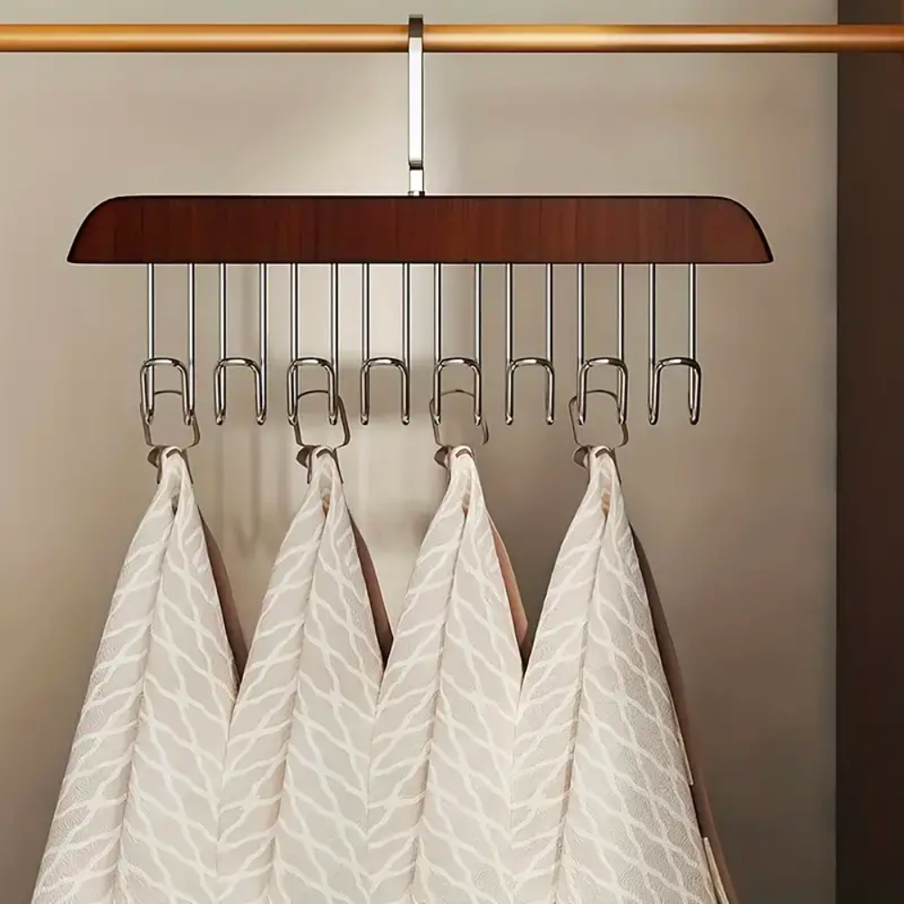 Multifunctional Hanger Hook Natural Wood Iron | Storage Solution 2