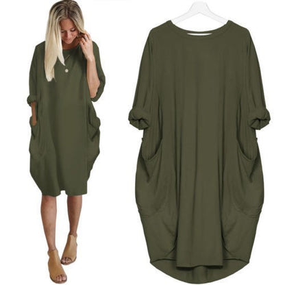 Women Relaxed Pocket Midi Dress | Zoe