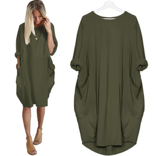 Women Relaxed Pocket Midi Dress | Zoe
