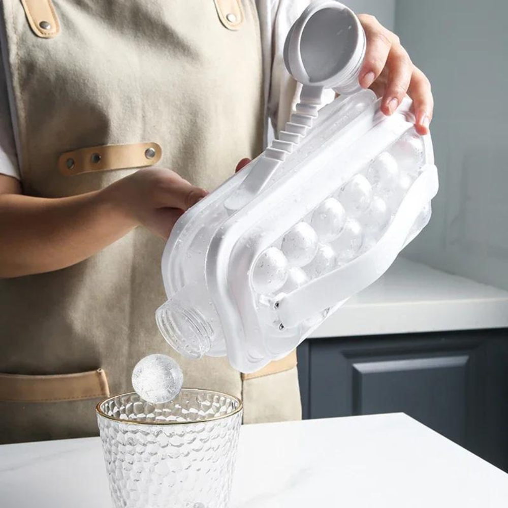 Ice Ball Maker Bottle White Plastic | Elegant Design 2