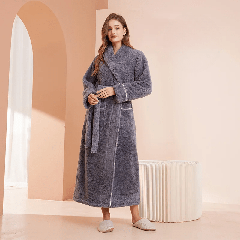 Neville | Unisex Plush Fleece Bathrobe for Women