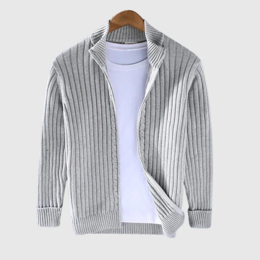 Jericho - Ribbed cardigan - Turtleneck style