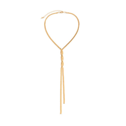 Women Long Chain Necklace Silver Metal | Mae-6