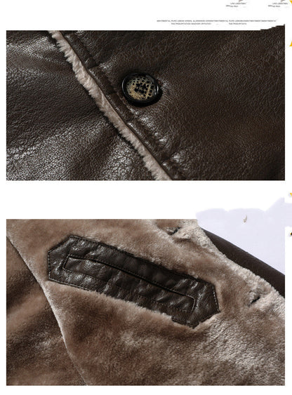 Men Shearling-Lined Leather Coat | Vincent