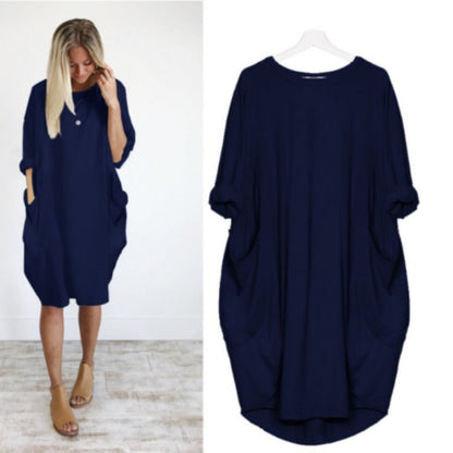 Women Relaxed Pocket Midi Dress | Zoe