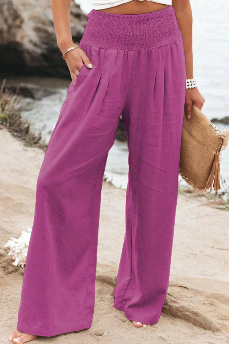 Variant image for Women Wide Leg Pants Black Soft Fabric | Grethe-17