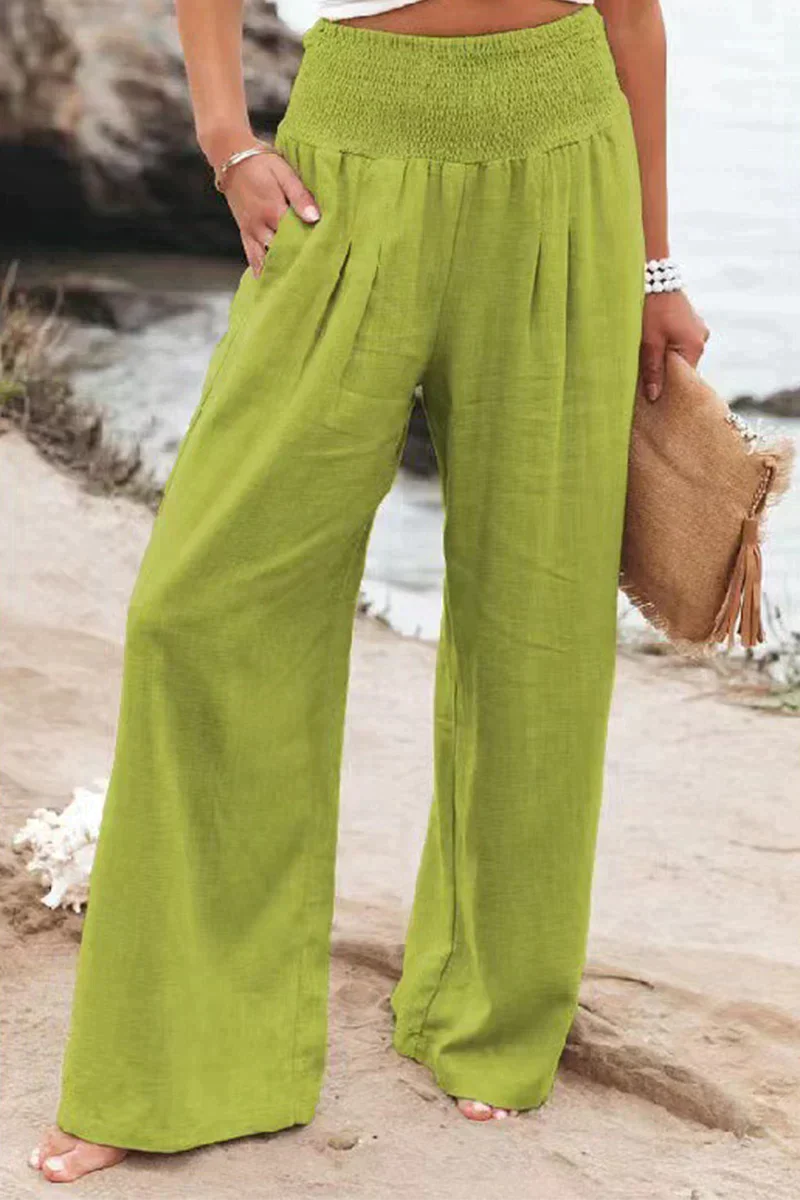 Variant image for Women Wide Leg Pants Black Soft Fabric | Grethe-25
