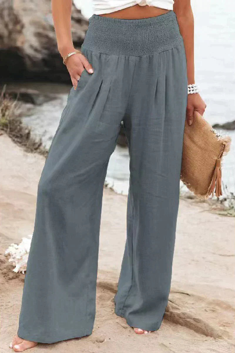 Variant image for Women Wide Leg Pants Black Soft Fabric | Grethe-39