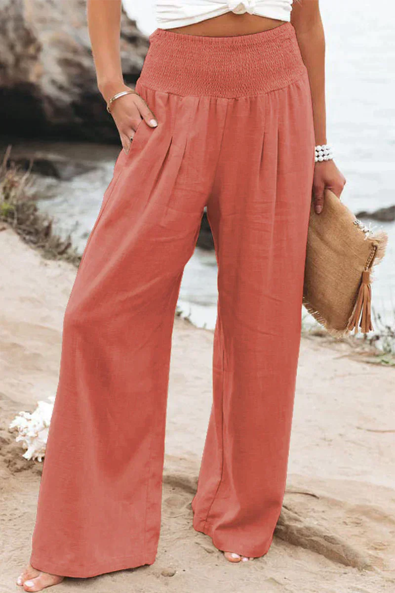 Women Wide Leg Pants Black Soft Fabric | Grethe-6
