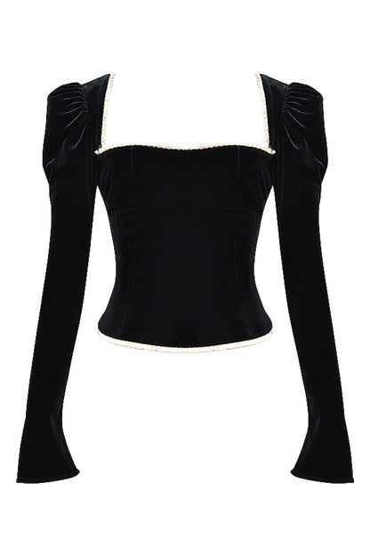 Women Corset Black Velvet | Elegant Style-6