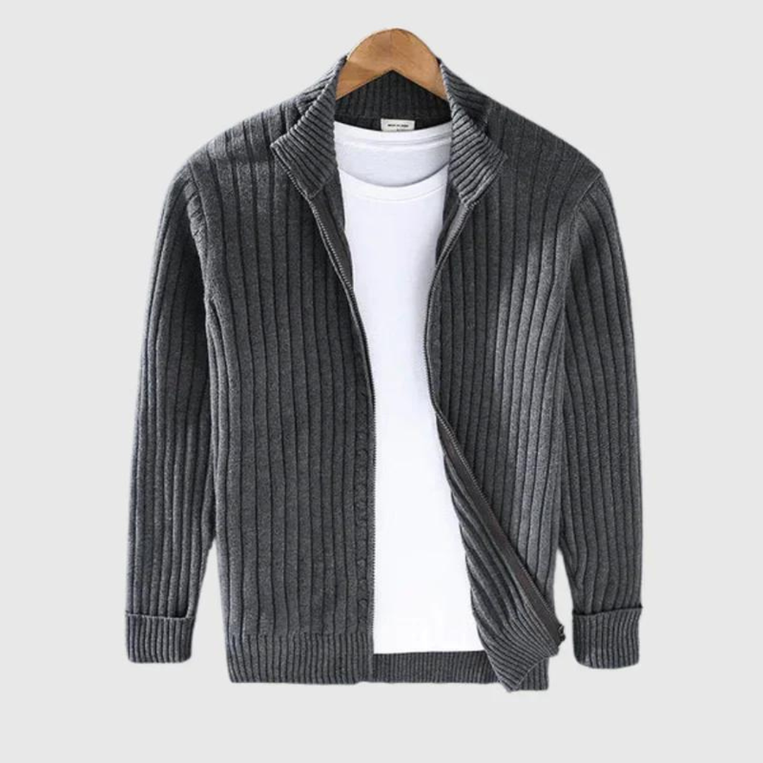 Jericho - Ribbed cardigan - Turtleneck style