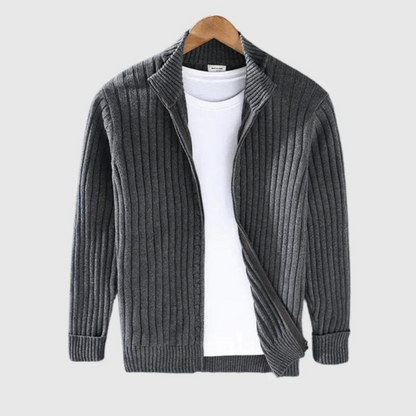 Jericho - Ribbed cardigan - Turtleneck style