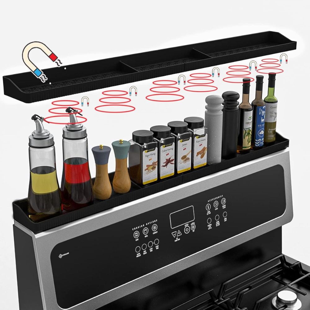Kitchen Magnetic Shelf Black Silicone | Organizer 4