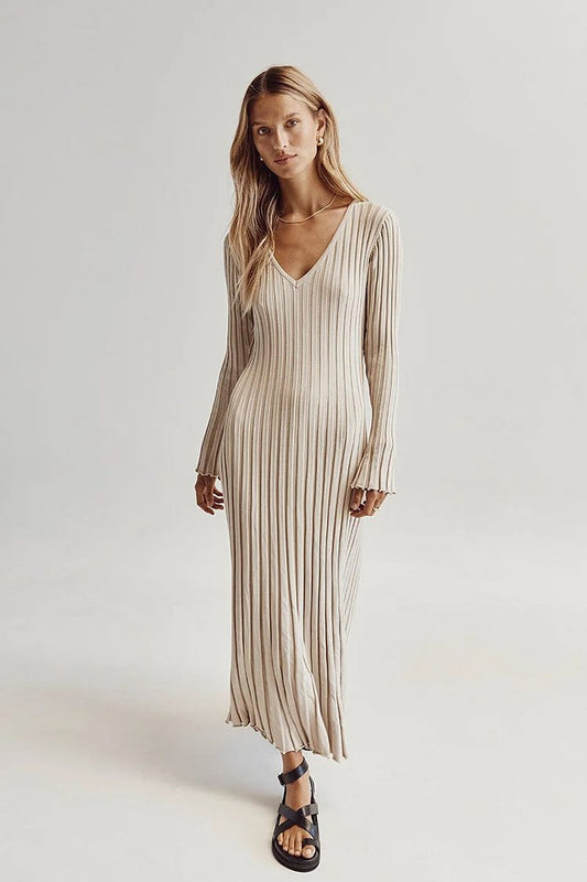 Ribbed Knit Maxi Dress | Cosette