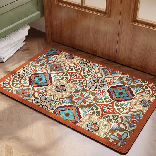 Non-Slip Bath Mat Quick-Dry Polyester | Vintage Charm 1