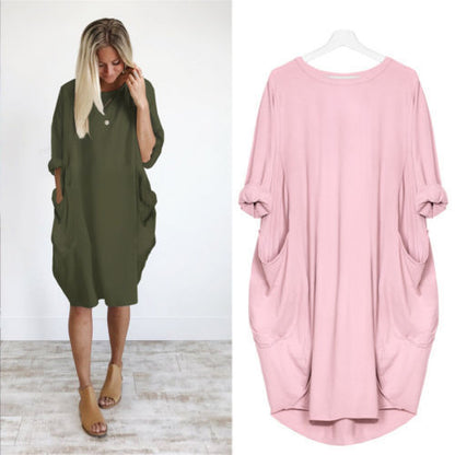 Women Relaxed Pocket Midi Dress | Zoe