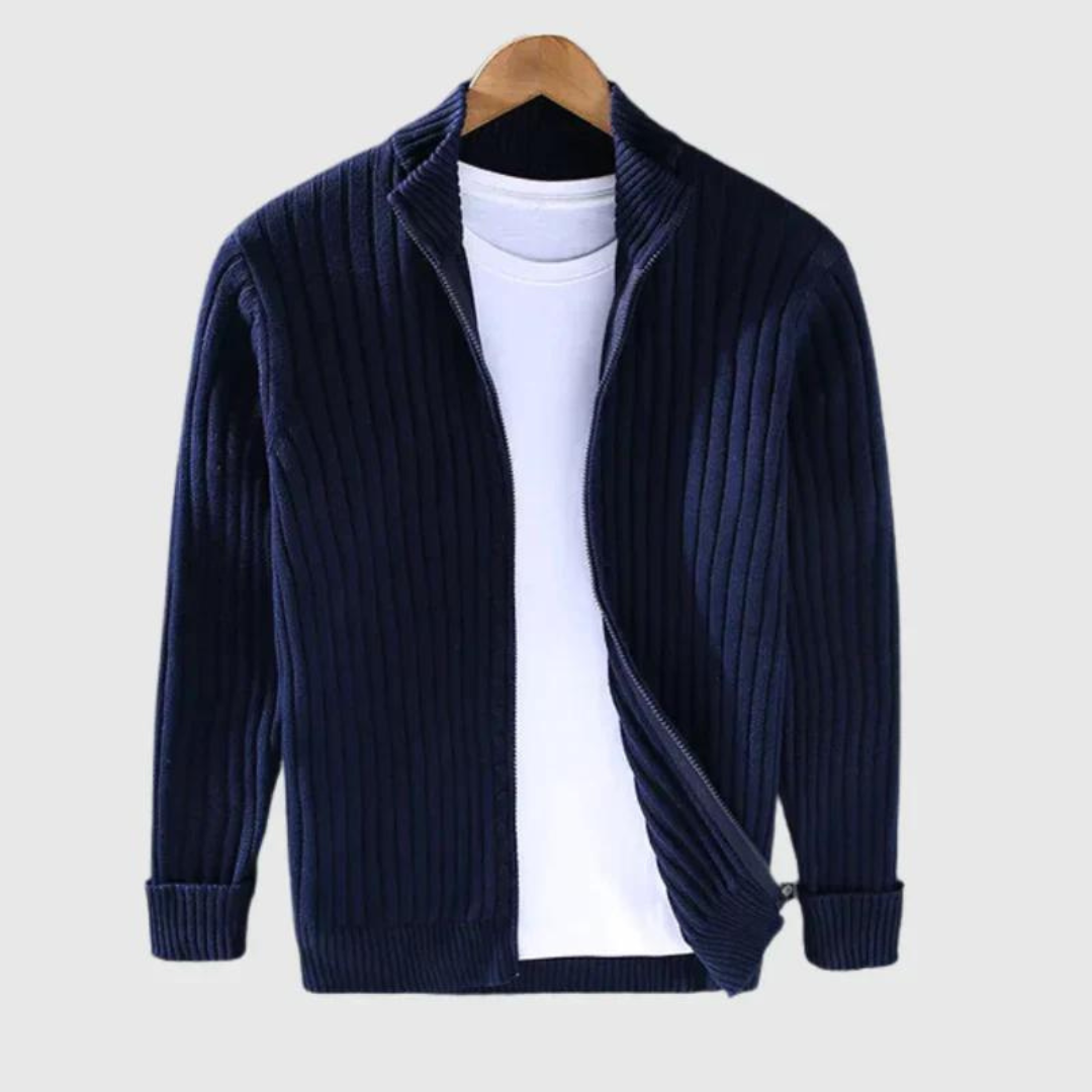 Jericho - Ribbed cardigan - Turtleneck style
