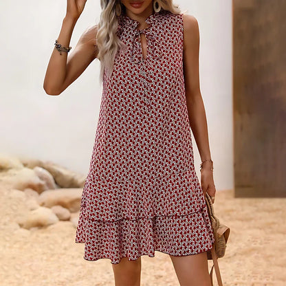 Button-Down Sleeveless Dress with Keyhole Neckline | Avianne