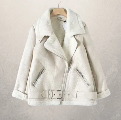 Women Leather Jacket Black Fleece | Classic Style-2