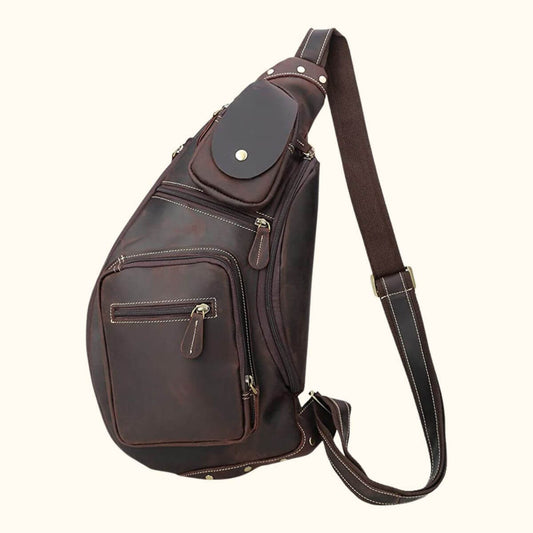 Men Vintage Leather Sling Bag | Milan