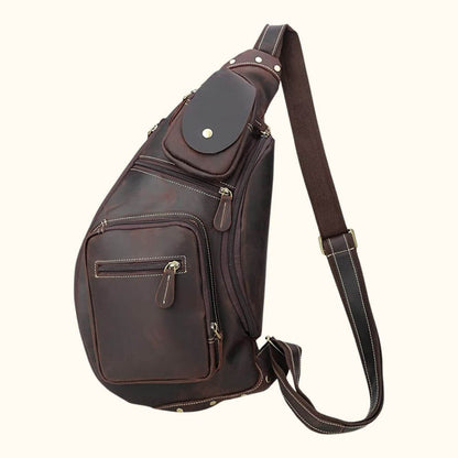 Men Vintage Leather Sling Bag | Milan