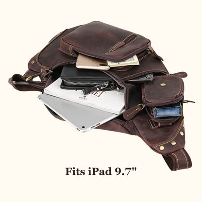 Men Vintage Leather Sling Bag | Milan