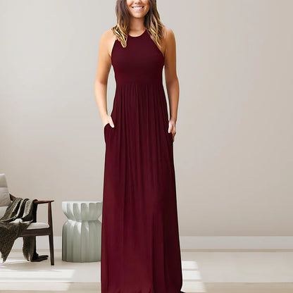 Sleeveless Pocketed Maxi Dress | Aurelia