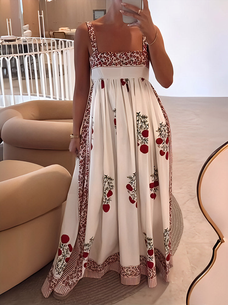 Women Floral Square Neck Maxi Dress | Stella