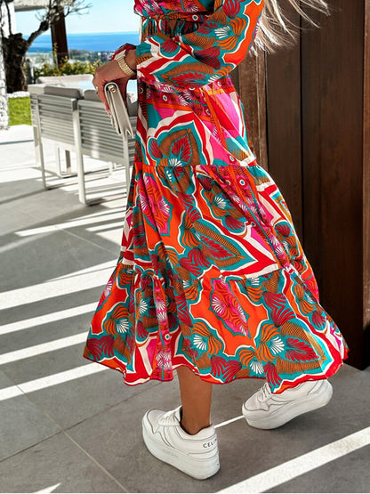 Women Midi Dress Blue Cotton | Bohemian Chic-4