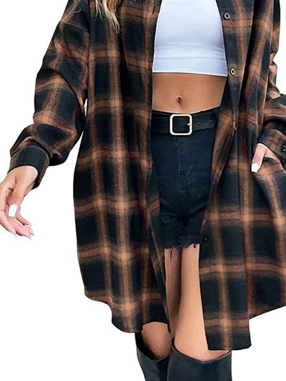 Women Mini Dress Plaid Cotton | Emelia-5