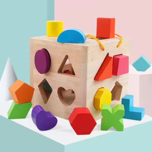 Baby Shape Sorter Cube Multicolor Wooden | Learning Fun-1