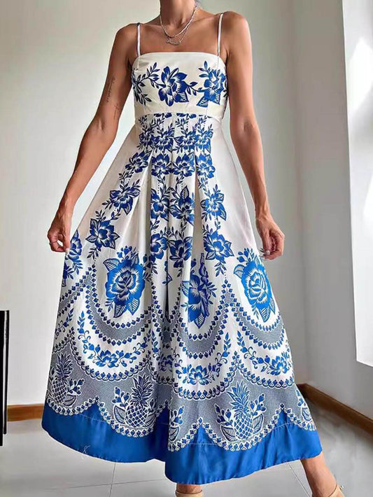 Women Midi Dress Floral Print Polyester | Orlaith-1