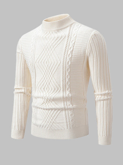 Men Textured Knit Mock Neck Sweater | Carl