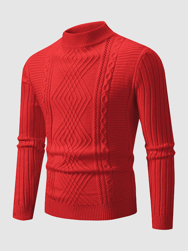 Men Textured Knit Mock Neck Sweater | Carl